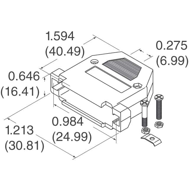 977-009-020R121 NorComp Inc.  Capots de connecteurs D-Sub en forme de D